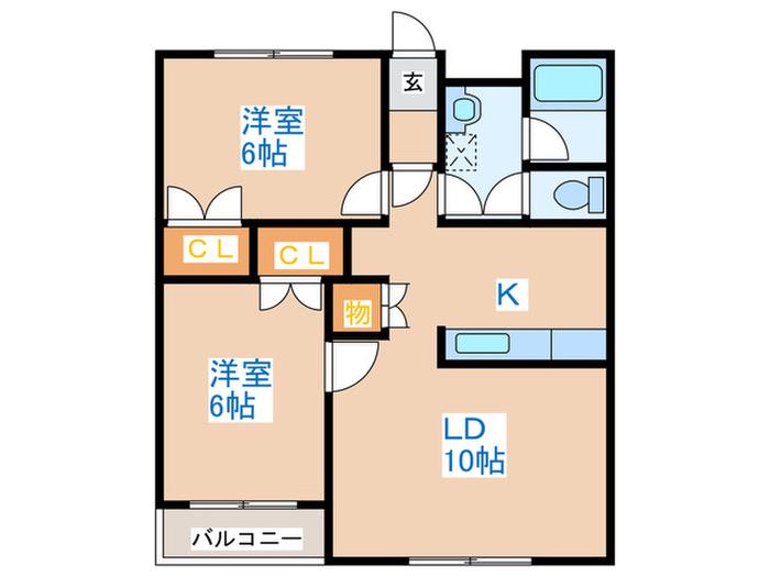 COTEROTIE山の手(2LDK/5階)の間取り写真
