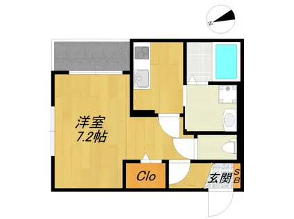 PLAGE(1K/1階)の間取り写真