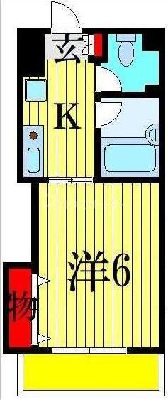 スマート津田沼ツインビルA(1K/3階)の間取り写真
