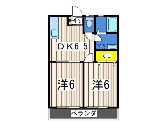 ハイム鈴木I(2DK/1階)の間取り写真