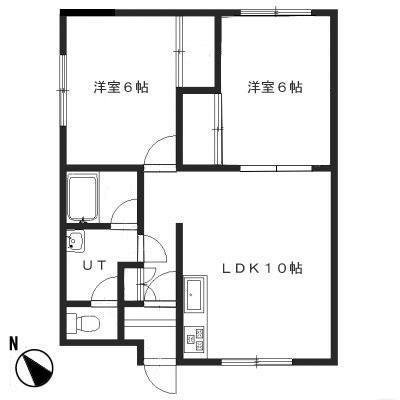 リヴァーサイド(2SLDK/1階)の間取り写真