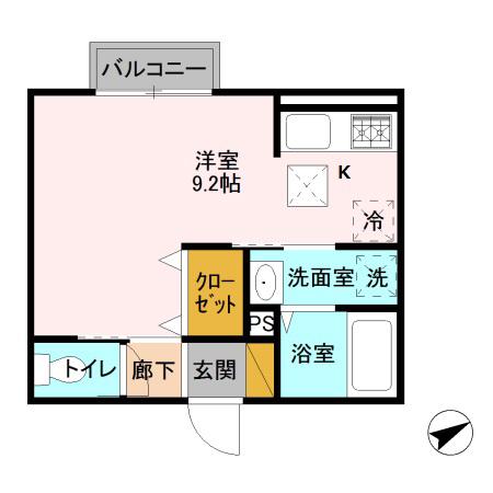 MA MAISON(ワンルーム/1階)の間取り写真