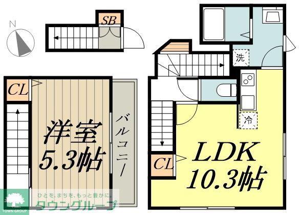 カグアス高円寺(1LDK/2階)の間取り写真