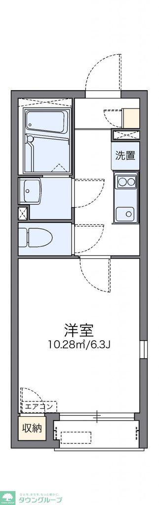 レオネクスト東海I(1K/2階)の間取り写真