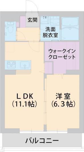 パラッツォ淵野辺Ⅱ(1LDK/1階)の間取り写真