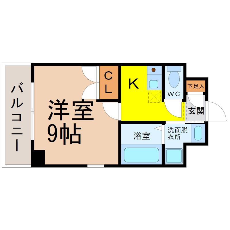 アイン橘(1K/2階)の間取り写真