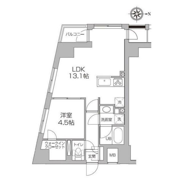レジディア高円寺(1LDK/6階)の間取り写真