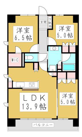 レーベン川口GRAN ART(3LDK/3階)の間取り写真