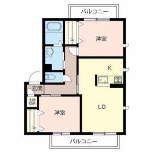シャーメゾンシャローズ(2LDK/3階)の間取り写真