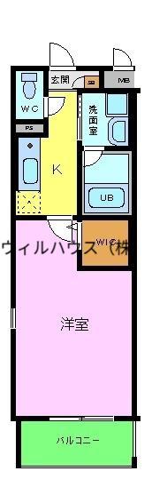 オリエンタルヴィラ(1K/1階)の間取り写真
