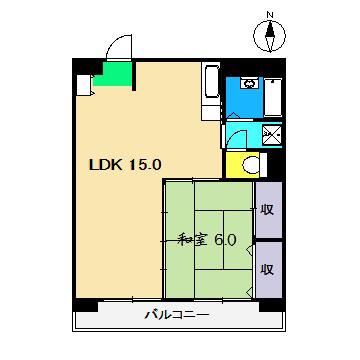 BLANC DOR(1LDK/2階)の間取り写真
