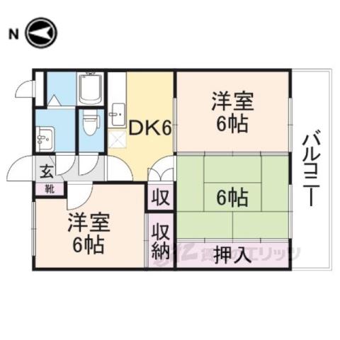 ユーミー吉田(3DK/1階)の間取り写真