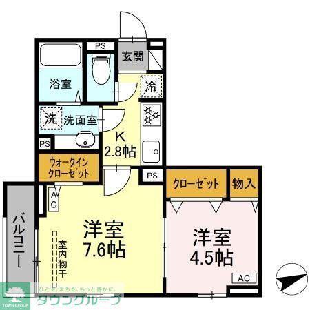 セレスティア柴又VI(2K/3階)の間取り写真