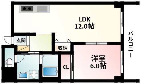 ラフィネ淀川(1LDK/8階)の間取り写真