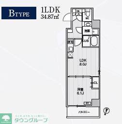 ALIVIS東十条(1LDK/2階)の間取り写真