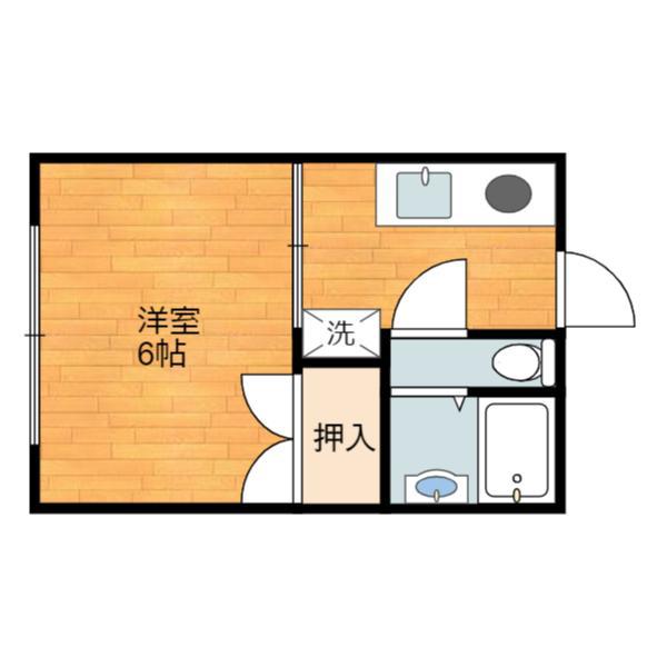 コーポラス光A(1K/2階)の間取り写真