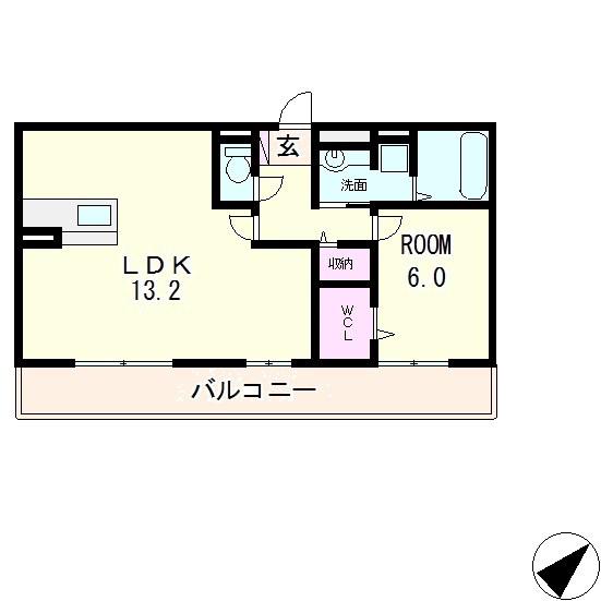 リベルタ(1LDK/1階)の間取り写真