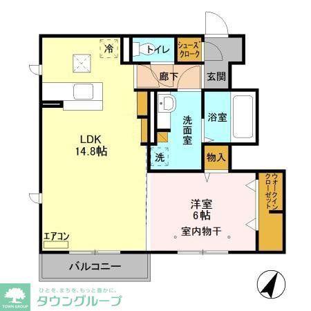 エスポワールC(1LDK/1階)の間取り写真