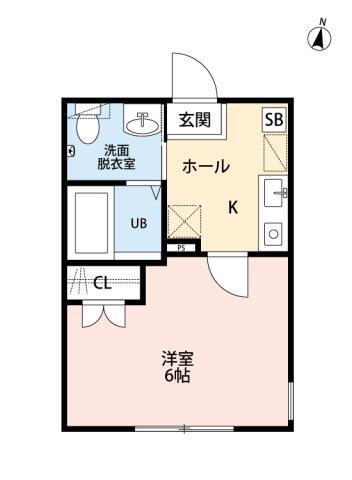 ヴェルデフラット弘明寺(1K/1階)の間取り写真