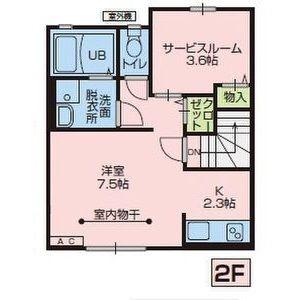 NAVIA 歩(1K/2階)の間取り写真