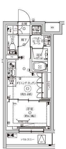 セジョリ東陽町II(1DK/2階)の間取り写真