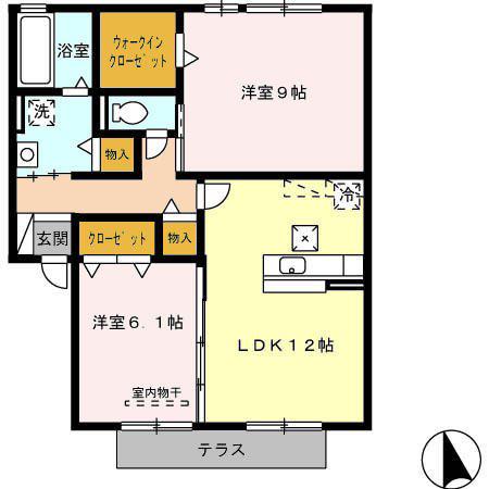 エミネンス・ブリエ(2LDK/1階)の間取り写真
