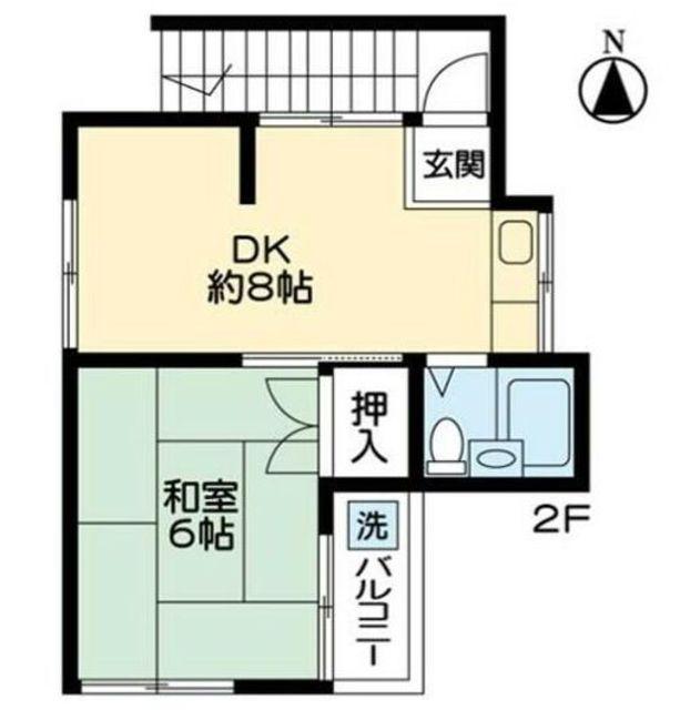 クラリオ川口(1DK/2階)の間取り写真