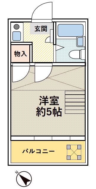 ワコーレ八柱(1K/2階)の間取り写真
