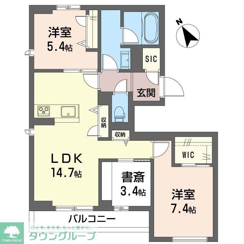 エスバイヤマセ(2SLDK/3階)の間取り写真