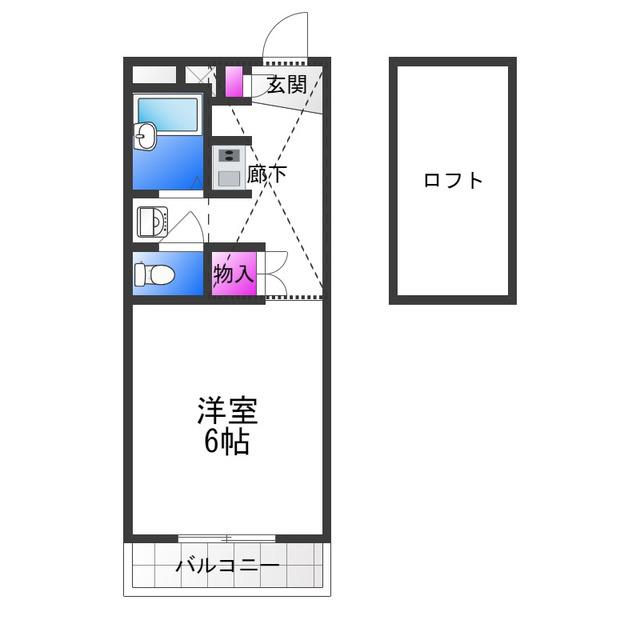 レオパレス東住吉(1K/2階)の間取り写真