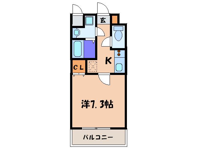 レジディア高宮(1K/2階)の間取り写真