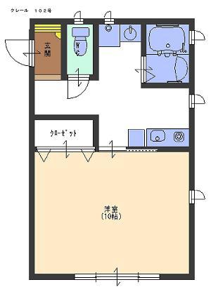 クレール(1K/1階)の間取り写真