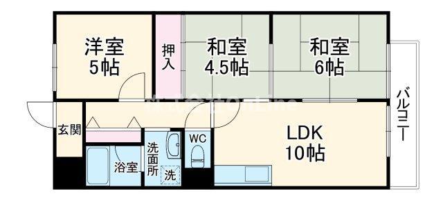 コーポおくだ(3LDK/2階)の間取り写真