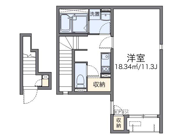 レオネクスト白菊II(1K/2階)の間取り写真