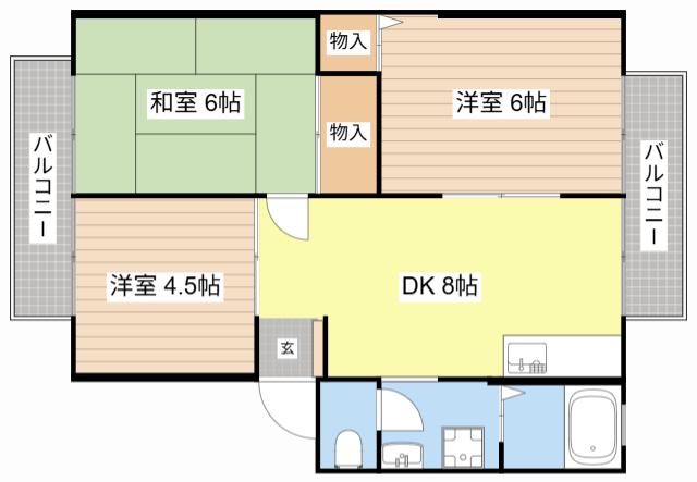 ルミエールK(3DK/3階)の間取り写真