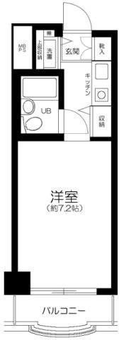 パークノヴァ横浜参番館(1K/6階)の間取り写真