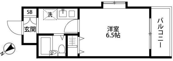 リーブル北小金(1K/2階)の間取り写真