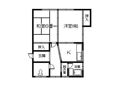 石塚マンション(2K/1階)の間取り写真