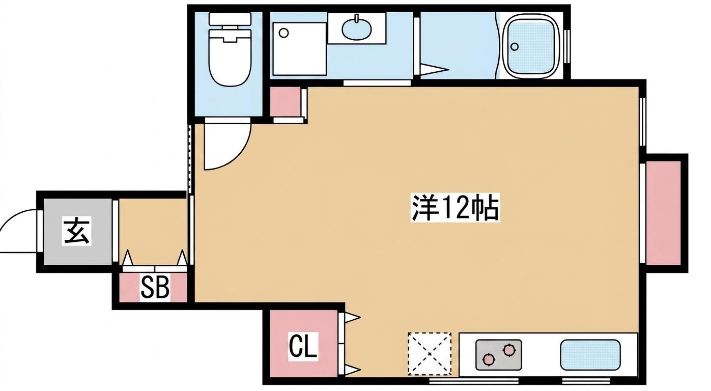 瀧山ビル(ワンルーム/1階)の間取り写真