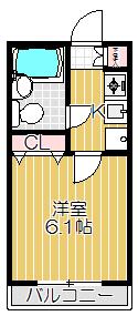 プラザ旗の台(1K/2階)の間取り写真
