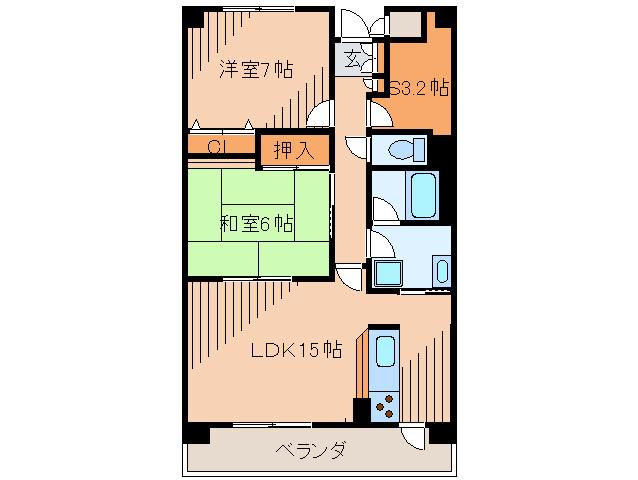 グランドメゾン塚口(2SLDK/5階)の間取り写真