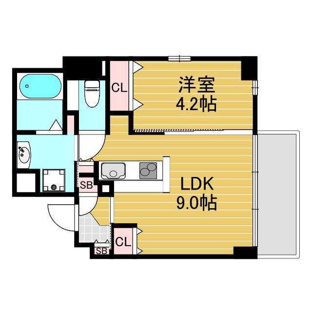 イーストコア新大阪(1LDK/3階)の間取り写真