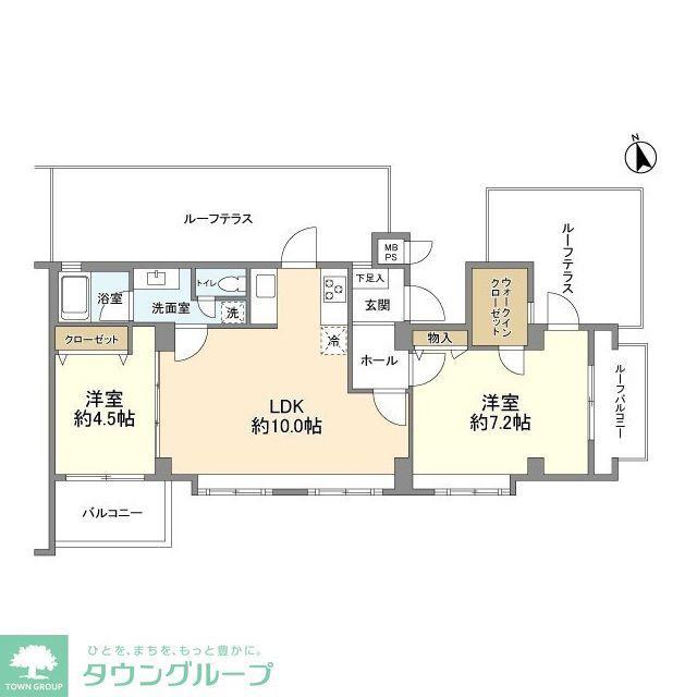 白山ヒルズ(2LDK/5階)の間取り写真