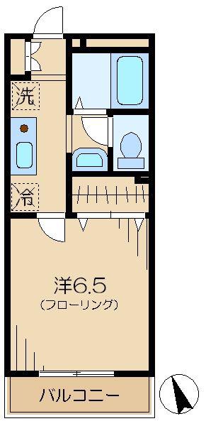 プレアディス2000(1K/1階)の間取り写真