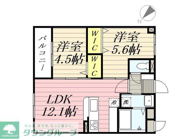 LUXCAS大橋(2LDK/1階)の間取り写真