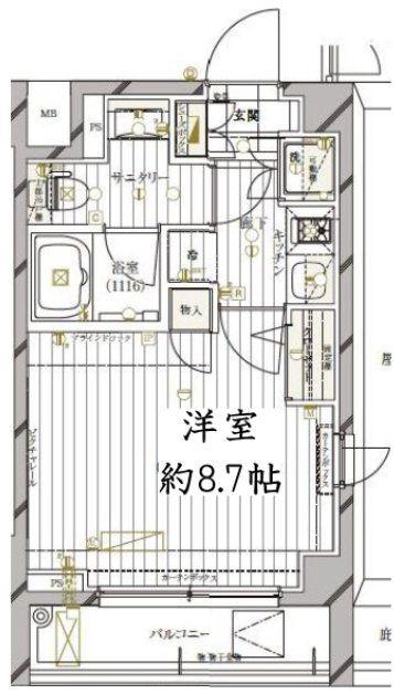 レガリス高円寺(1K/5階)の間取り写真
