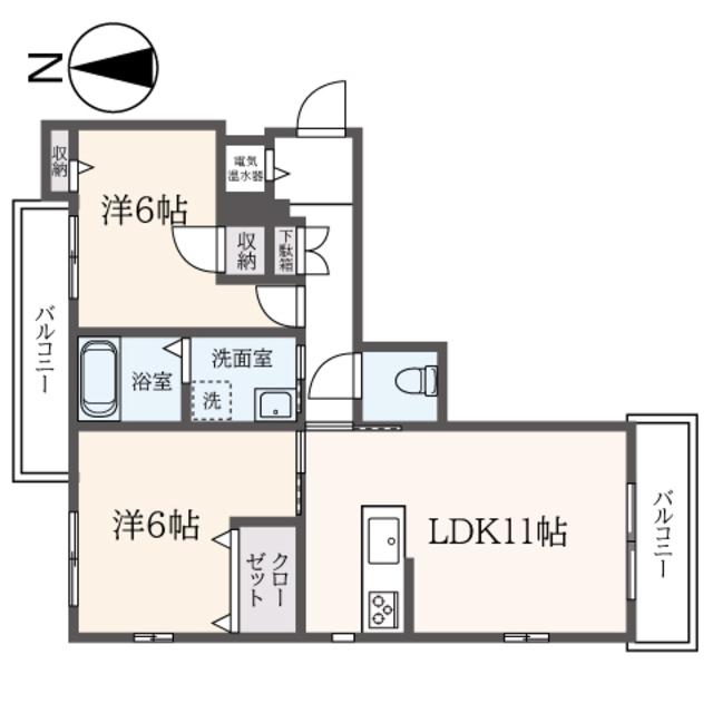 マロニエA(2LDK/2階)の間取り写真
