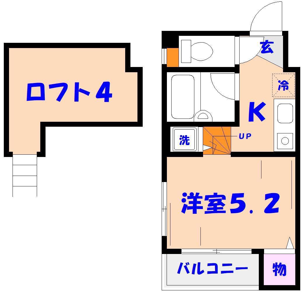 ピレウス(1K/2階)の間取り写真