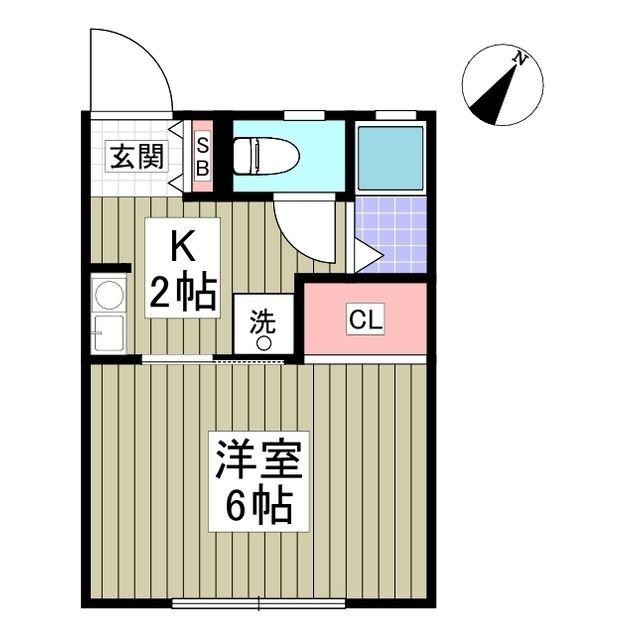 ジュネス狭山1号館(1K/1階)の間取り写真