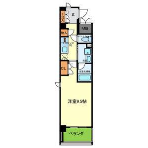 UNO武庫之荘(1K/6階)の間取り写真